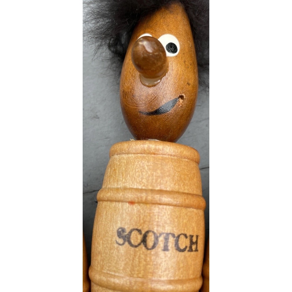 Vintage Liquor Cork Stoppers Wooden Men Barware MCM Funny Novelty Unused - Picture 4 of 12